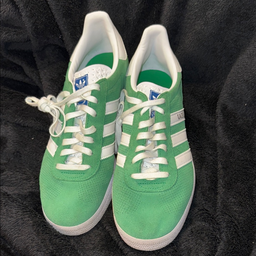 adidas Gazelle Green and White Sneakers